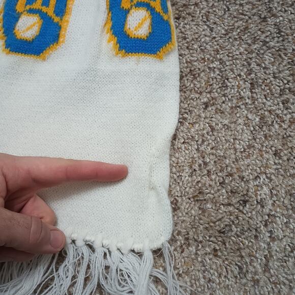 Vintage Milwaukee Brewers Logo Pabst Beer White Fringe Scarf 56" - Picture 7 of 8